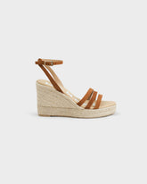 Espadrillas con Zeppa a Tre Fasce in Soft Suede |