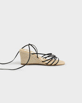 Espadrillas con Zeppa Bassa in Pelle con Lacci |