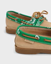 Suede And Cotton Bandana Boat-Shoes |