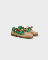 Suede And Cotton Bandana Boat-Shoes |