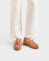 Suede And Cotton Bandana Boat-Shoes |