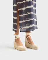 Cotton Net Wedge Espadrilles |