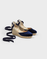 Velvet Low Wedge Espadrilles |