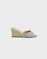 Metallic Weaving Mule Wedge Espadrilles |