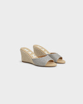Metallic Weaving Mule Wedge Espadrilles |