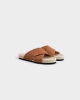 Coarse Woven Canvas Crossed Bands Sandals |