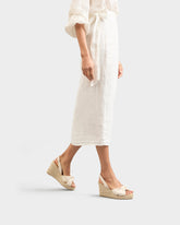 Recycled Cotton Mini Bouclé Wedge Espadrilles With Knot |