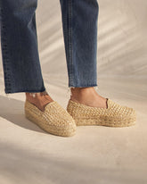 Raffia Stripes Double Sole Espadrilles - Women’s Espadrilles | 