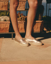 Metallic Leather Double Sole Espadrilles | 
