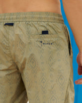 Printed Ikat With Palm Swim Shorts - Men's Summer Sale|Swimwear | 