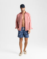 Stone Washed Printed Nylon Swim Shorts | 