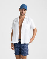 Stone Washed Printed Nylon Swim Shorts - Men's Swimwear | 