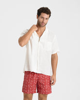 Stone Washed Printed Nylon Swim Shorts - Men's Swimwear | 