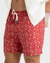 Stone Washed Printed Nylon Swim Shorts - Men's Swimwear | 