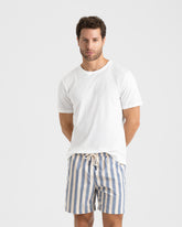 Printed Macro Stripes Swim Shorts - Men's Swimwear | 
