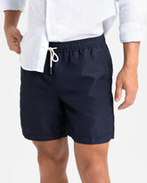 Recycled Polyester and Linen Blend<br />Swim Shorts - Plain Swimshorts | 