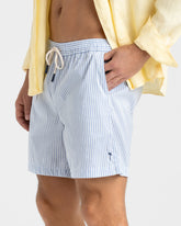 Recycled Polyester And Linen Blend Swim Shorts - Men's Swimwear | 