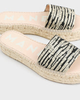 Raffia Zebra Double Sole Slides | 