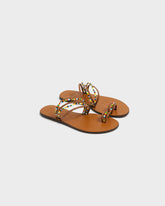 Leather & Beads Toe Ring Sandals - Women’s Sandals | 