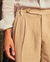 Irish Linen Savana Trousers Belt - Men's Summer Sale | 