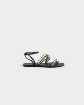 Leather & Beads Ankle Strap Sandals - Women’s Sandals | 