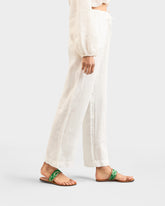 Sandali Toe Ring in Pelle e Cotone Bandana | 