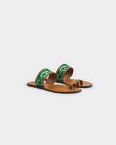 Sandali Toe Ring in Pelle e Cotone Bandana | 