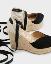 Suede Heart-Shaped Wedge Espadrilles | 