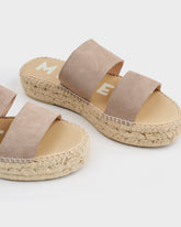 Suede Double Sole<br />Two Bands Sandals | 