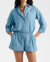 Linen Blend Chambray Bahia Shorts - Women’s Pants & Shorts | 