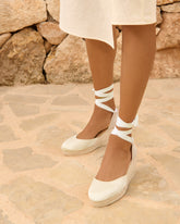 Satin Low Wedge Espadrilles - Love Bridal Collection | 