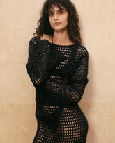 Vestito Panarea in Cotone Crochet - M06ZD - Smoke Net | 