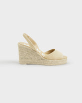 Manebí champagne beige slingback wedge espadrilles in suede | 