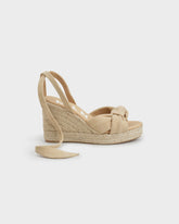Suede Wedge Espadrilles With Knot - Wedge Espadrilles | 