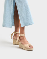 Suede Wedge Espadrilles With Knot - Wedge Espadrilles | 