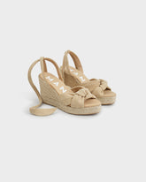 Suede Wedge Espadrilles With Knot - Wedge Espadrilles | 