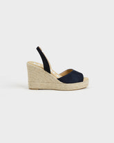 Manebí patriot blue slingback wedge espadrilles in suede | 