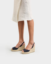Manebí patriot blue slingback wedge espadrilles in suede | 