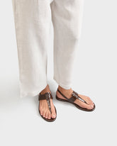 Anne Croco Embossed Leather Thong Sandals - Women’s Sandals | 