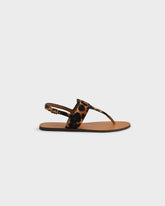 Anne Calf Hair Thong Leather Sandals - Women’s Sandals | 