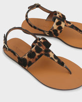Anne Calf Hair Thong Leather Sandals | 