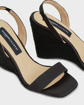 Diana Silk Satin Slingback Open-Toe Wedge Espadrilles | 