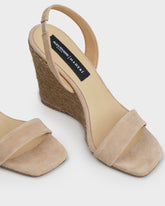 Espadrillas Diana Slingback Open-Toe con Zeppa in Soft Suede | 