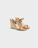 Espadrillas Mule con Zeppa in Pelle  | 