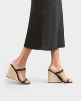 Espadrillas Mule con Zeppa in Pelle  | 