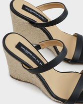 Espadrillas Mule con Zeppa in Pelle  | 