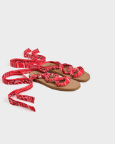 Eva And Cotton Bandana Tie-Up Sandals - Women’s Sandals | 