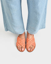 Raffia Leather Sandals - Women’s Sandals | 