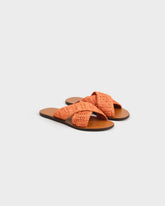 Raffia Leather Sandals - Women’s Sandals | 
