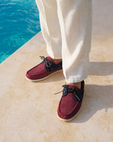 Swan Suede & Denim Boat Shoes - Luca Rubinacci x Manebí|Collab | 